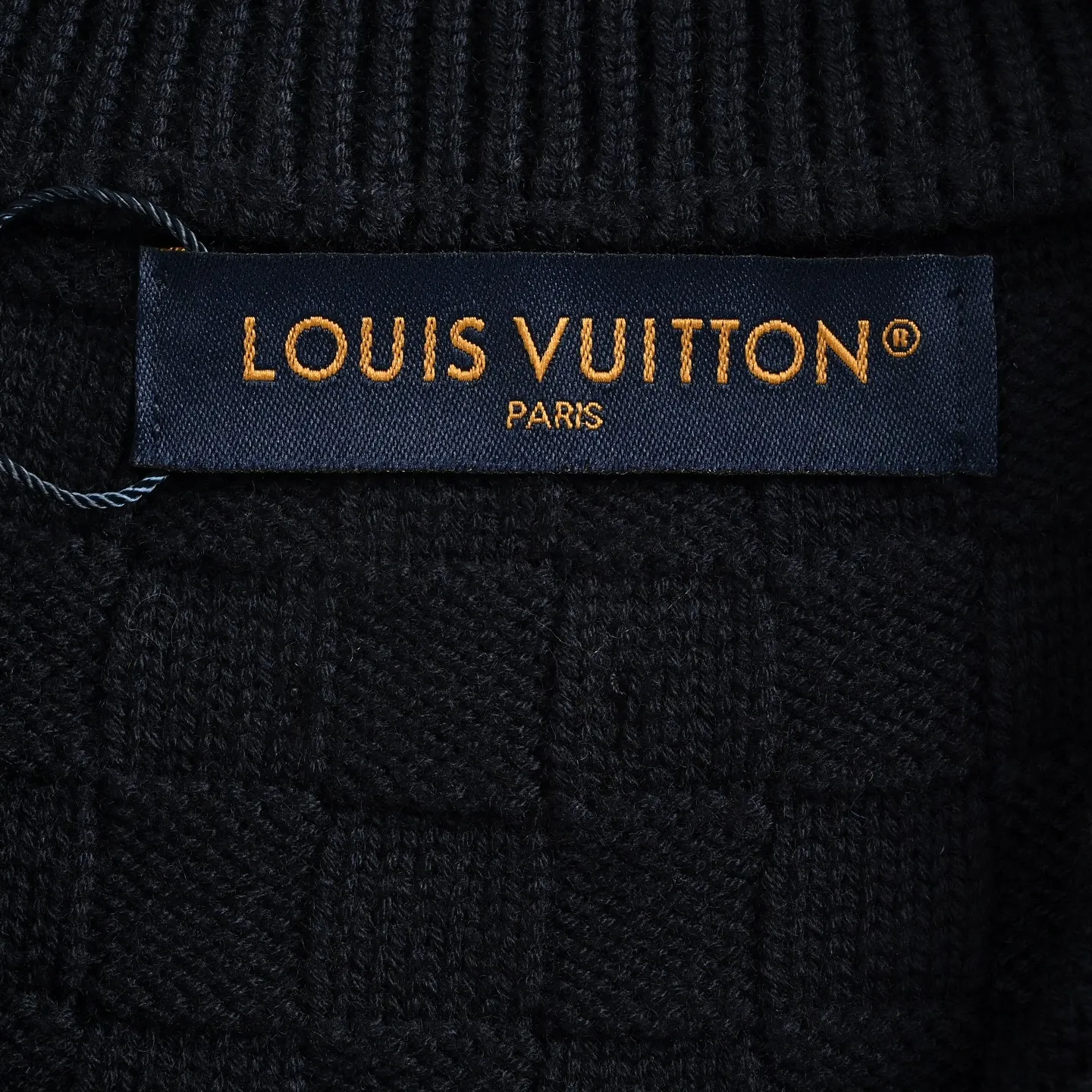 Louis Vuitton/Louis Vuitton checkerboard half-zip turtleneck sweater